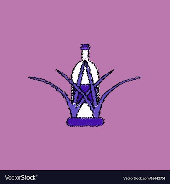 Flat shading style icon bottle in grass vector image