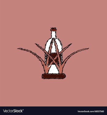 Flat shading style icon bottle in grass vector image