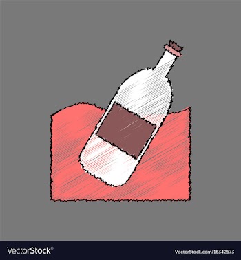 Flat shading style icon bottle in the ground vector image