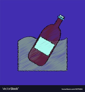 Flat shading style icon bottle in the ground vector image