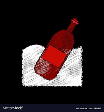 Flat shading style icon bottle in the ground vector image