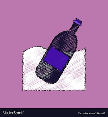 Flat shading style icon bottle in the ground vector image