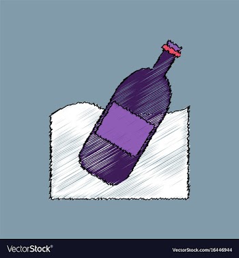 Flat shading style icon bottle in the ground vector image