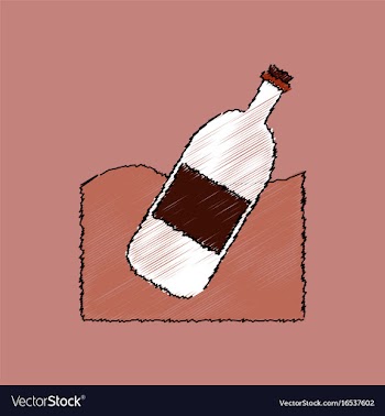 Flat shading style icon bottle in the ground vector image