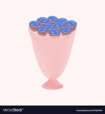 Flat shading style icon bouquet of roses vector image