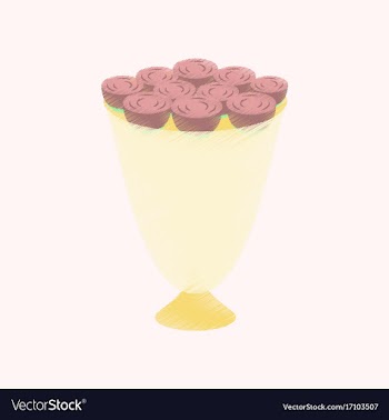 Flat shading style icon bouquet of roses vector image