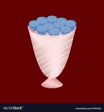 Flat shading style icon bouquet of roses vector image