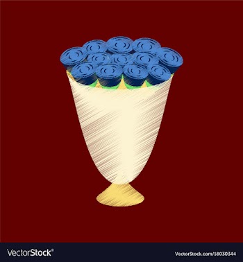 Flat shading style icon bouquet of roses vector image