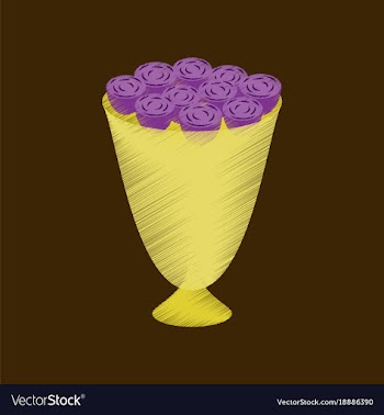 Flat shading style icon bouquet of roses vector image