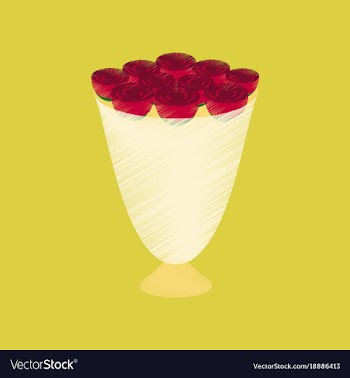 Flat shading style icon bouquet of roses vector image