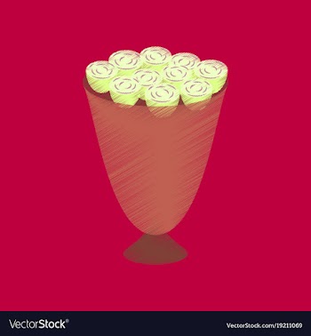 Flat shading style icon bouquet of roses vector image