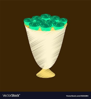 Flat shading style icon bouquet of roses vector image