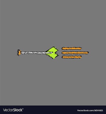 Flat shading style icon bow arrow vector image