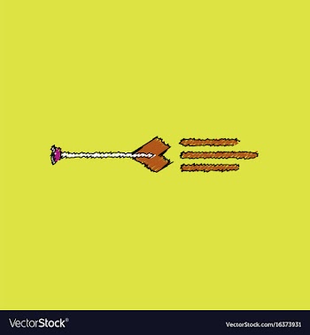Flat shading style icon bow arrow vector image