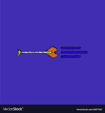 Flat shading style icon bow arrow vector image