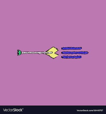 Flat shading style icon bow arrow vector image