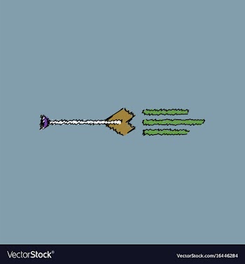 Flat shading style icon bow arrow vector image
