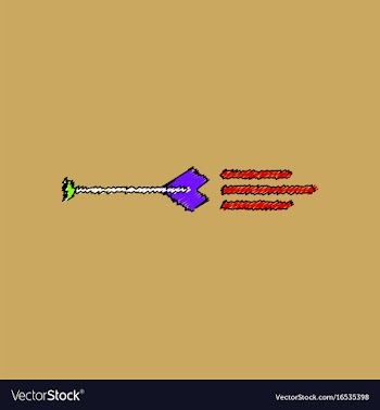 Flat shading style icon bow arrow vector image