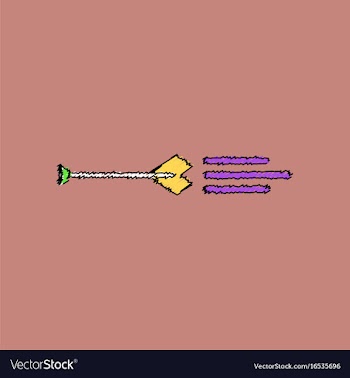 Flat shading style icon bow arrow vector image