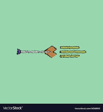 Flat shading style icon bow arrow vector image