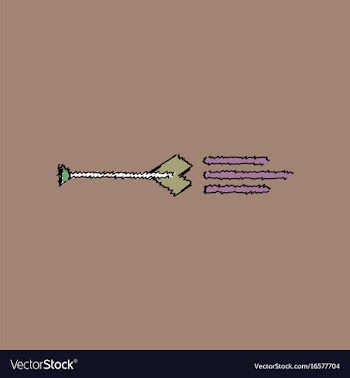 Flat shading style icon bow arrow vector image