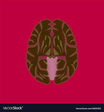 Flat shading style icon brain vector image