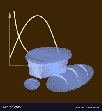 Flat shading style icon bread chart vector image
