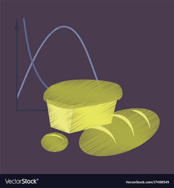 Flat shading style icon bread chart vector image