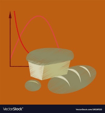 Flat shading style icon bread chart vector image