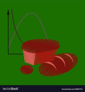 Flat shading style icon bread chart vector image