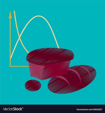 Flat shading style icon bread chart vector image