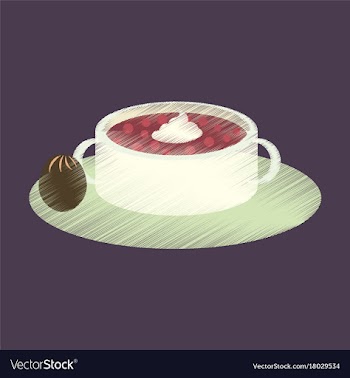 Flat shading style icon bread-soup with dried vector image