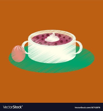 Flat shading style icon bread-soup with dried vector image