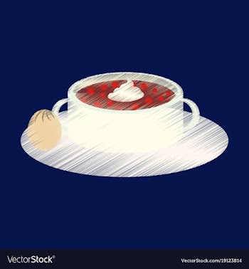 Flat shading style icon bread-soup with dried vector image