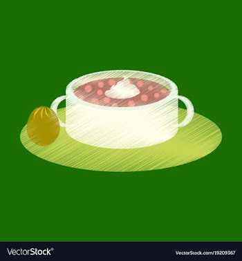 Flat shading style icon bread-soup with dried vector image