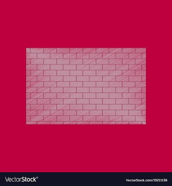 Flat shading style icon brick wall vector image