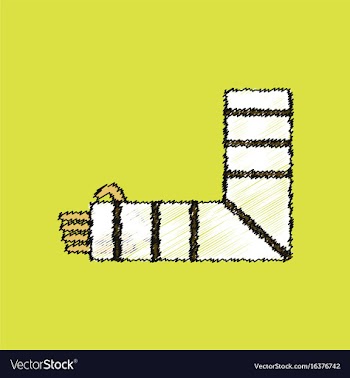 Flat shading style icon broken arm vector image