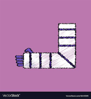 Flat shading style icon broken arm vector image