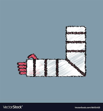 Flat shading style icon broken arm vector image