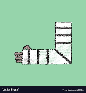 Flat shading style icon broken arm vector image