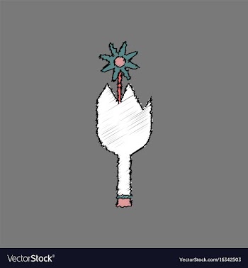 Flat shading style icon broken bottle and flower vector image