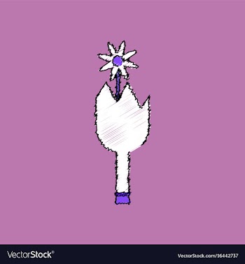 Flat shading style icon broken bottle and flower vector image