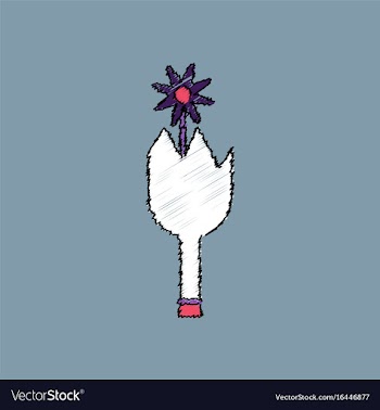 Flat shading style icon broken bottle and flower vector image