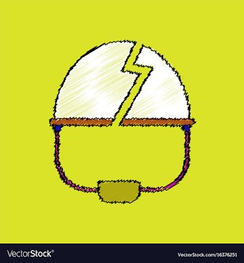 Flat shading style icon broken military helmet vector image