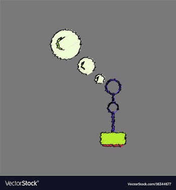 Flat shading style icon bubble stick vector image