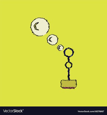 Flat shading style icon bubble stick vector image