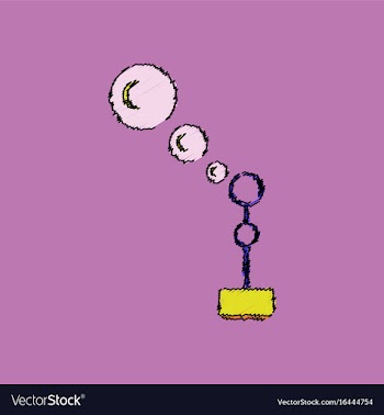 Flat shading style icon bubble stick vector image