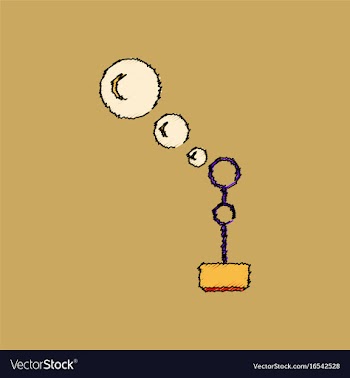 Flat shading style icon bubble stick vector image