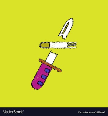 Flat shading style icon bullet broke knife vector image