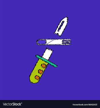 Flat shading style icon bullet broke knife vector image